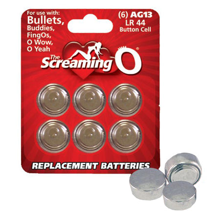 Screaming O Replacement Batteries AG13 LR44 Button Cell 6 Count Each