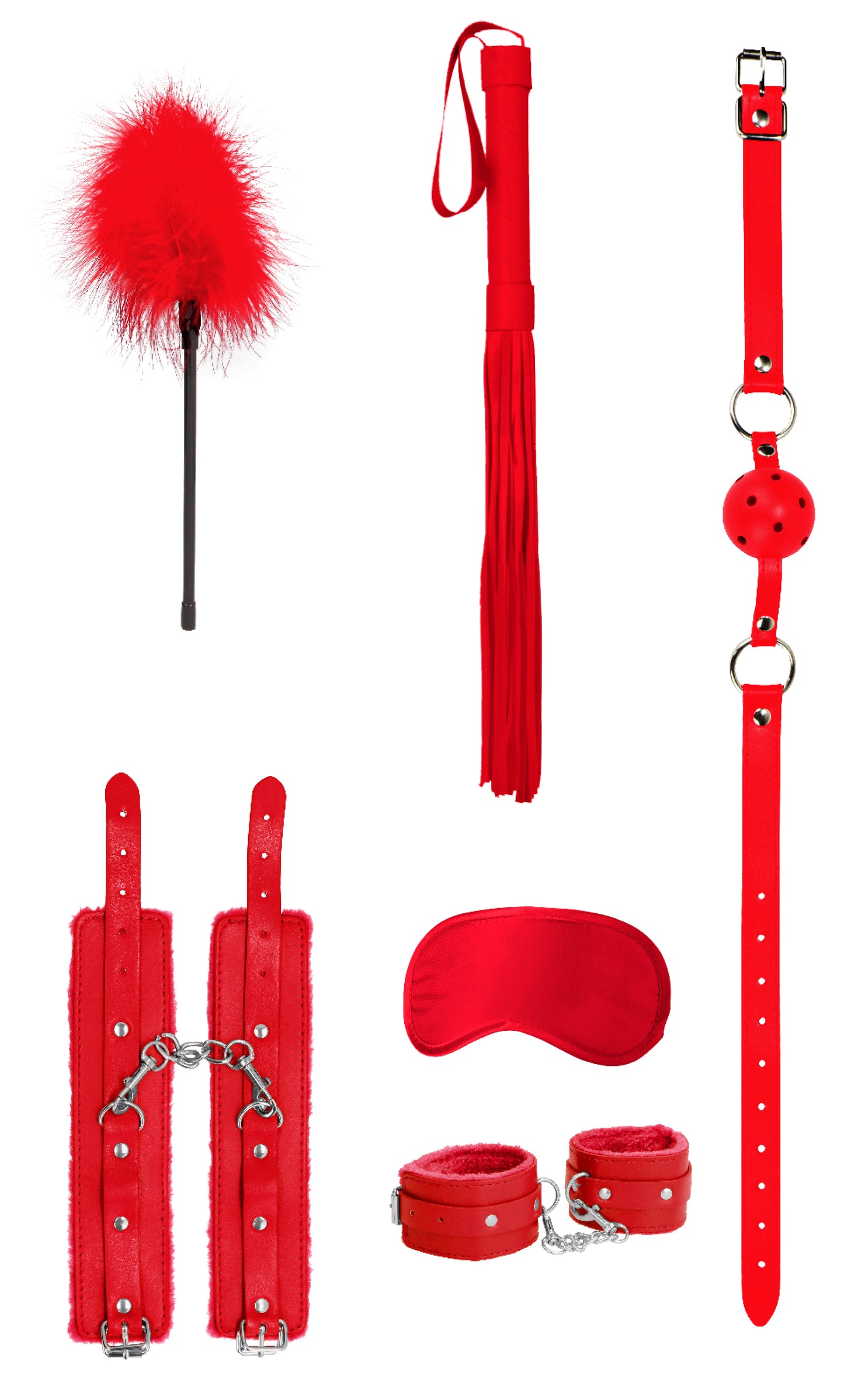 Ouch! 6-Piece Beginner Bondage Kit Red