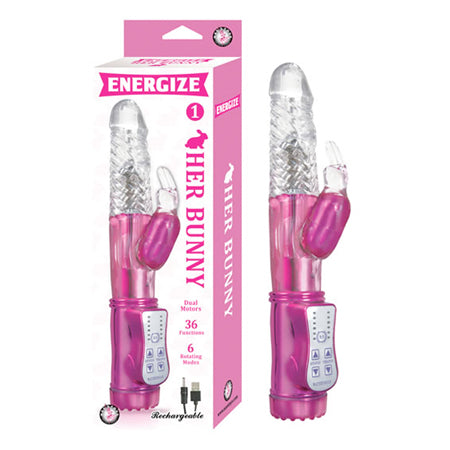Energize Her Bunny 1 36 Function 6 Rotating Modes Dual Motor USB Rechargeable Waterproof Vibrator