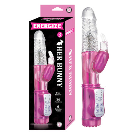 Energize Her Bunny 3 Vibrator With Dual Motors 36 Function 6 Rotation Modes Waterproof