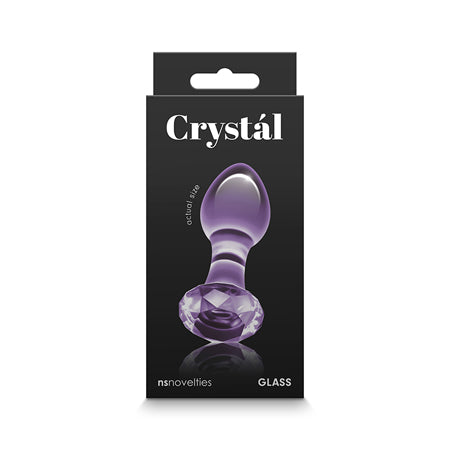 Crystal Faceted Glass Anal Plug Purple