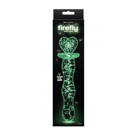 Firefly Heart A Glow Glass Dildo Clear