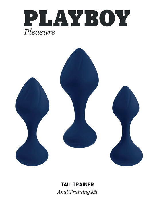 Playboy Tail Trainer 3-Piece Silicone Anal Training Kit Navy