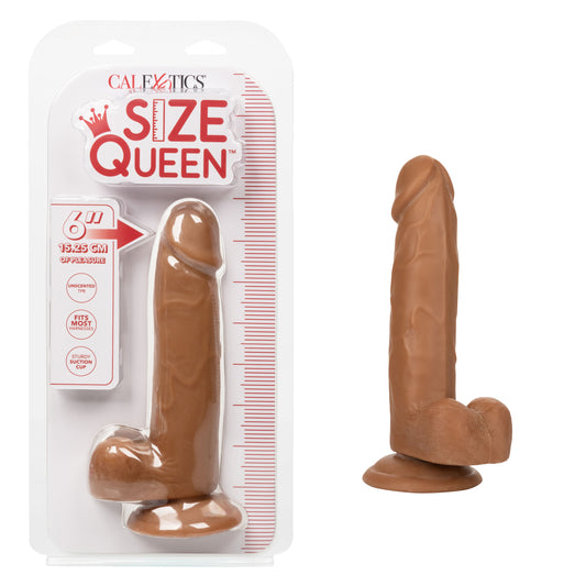 Size Queen 6 Inch / 15.25 CM Dildo - Brown