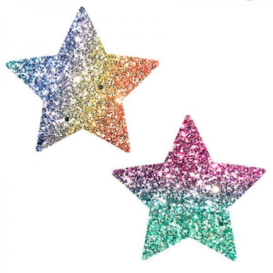 Neva Nude Pasty Starry Nights Glitter Multicolor - Ribbonandbondage