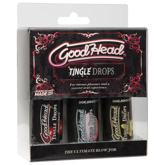 GoodHead Tingle Drops 3-Pack French Vanilla, Cotton Candy, Sweet Cherry - Ribbonandbondage
