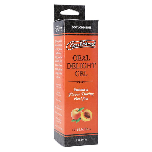 GoodHead Oral Delight Gel - Peach 4oz - Ribbonandbondage