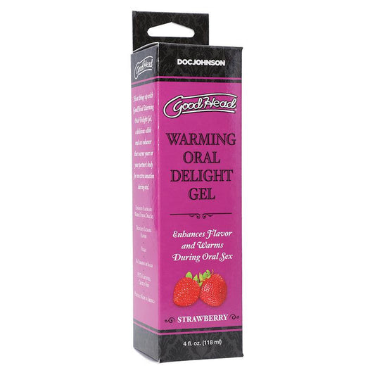 GoodHead Warming Head Oral Delight Gel - Strawberry 4oz - Ribbonandbondage