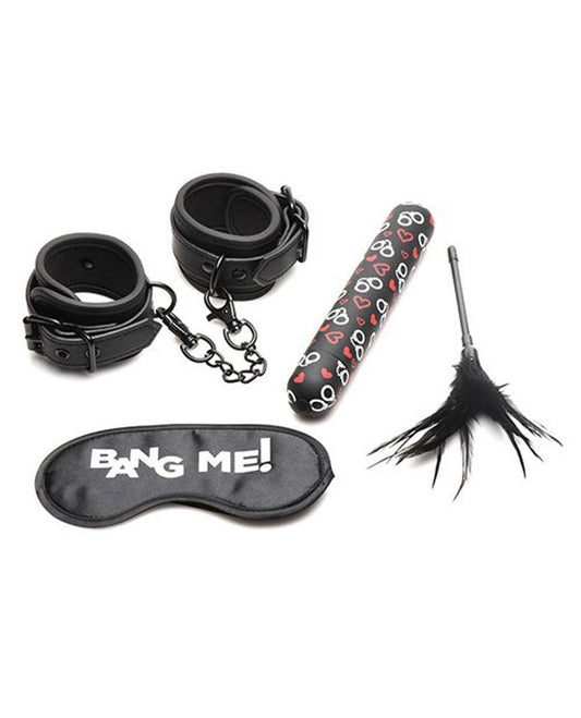 Bang Bondage Kit - XL Bullet, Cuffs, Tickler and Blindfold - Black - Ribbonandbondage