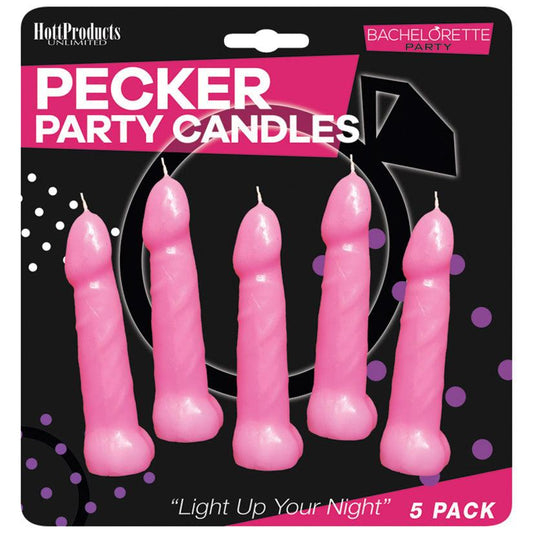 Bachelorette Party Pink Pecker Candles 5" - Ribbonandbondage