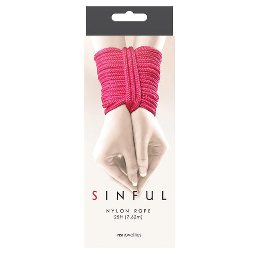 Sinful Nylon Rope - Pink 25ft - Ribbonandbondage