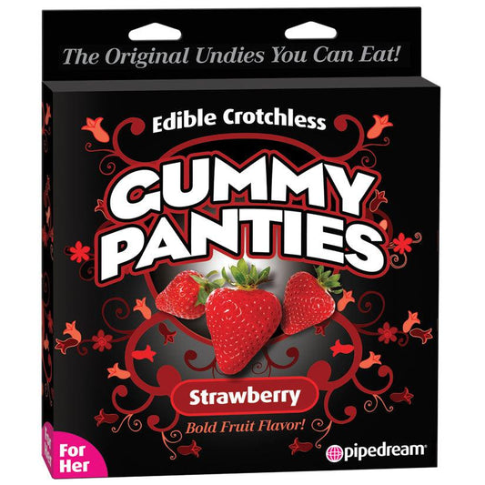 Edible Crotchless Gummy Panties For Her - Strawberry - Ribbonandbondage