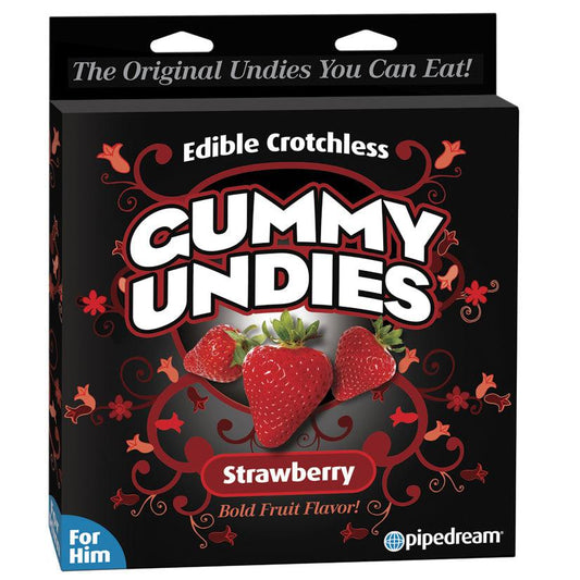 Edible Crotchless Gummy Undies For Him - Strawberry - Ribbonandbondage