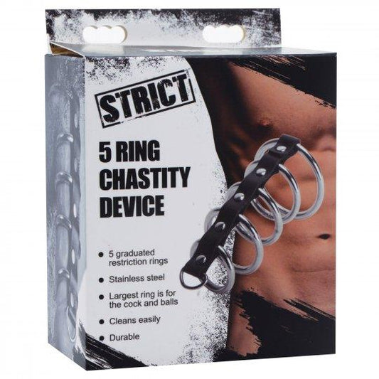 5 Ring Chastity Device - Ribbonandbondage