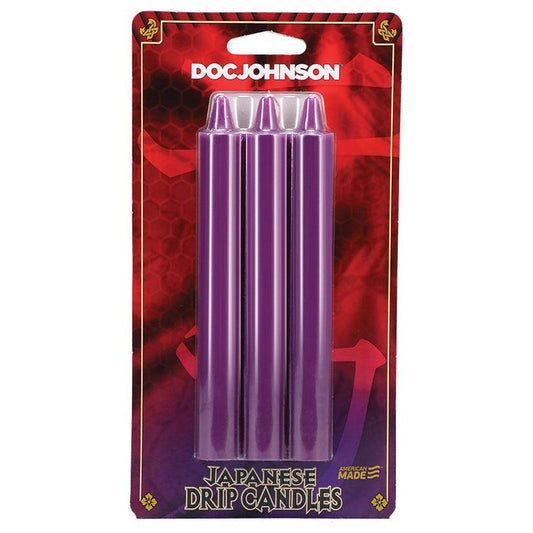 Japanese Drip Candles - Purple 3PK - Ribbonandbondage