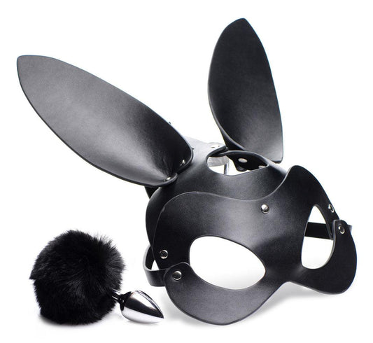 Bunny Tail Anal Plug and Mask Set - Ribbonandbondage