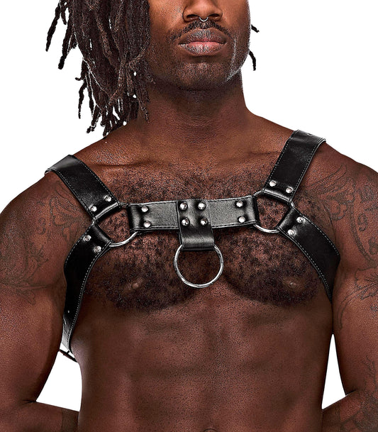 Aries Leather Harness - One Size - Black - Ribbonandbondage